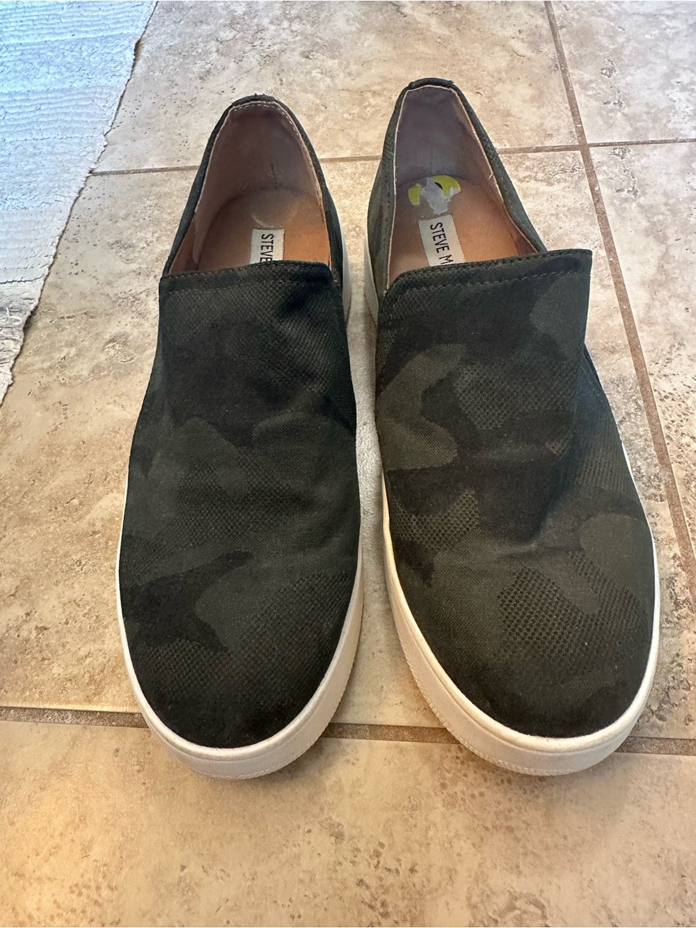 Steve Madden Women’s Slip-On Sneakers in Olive Camo